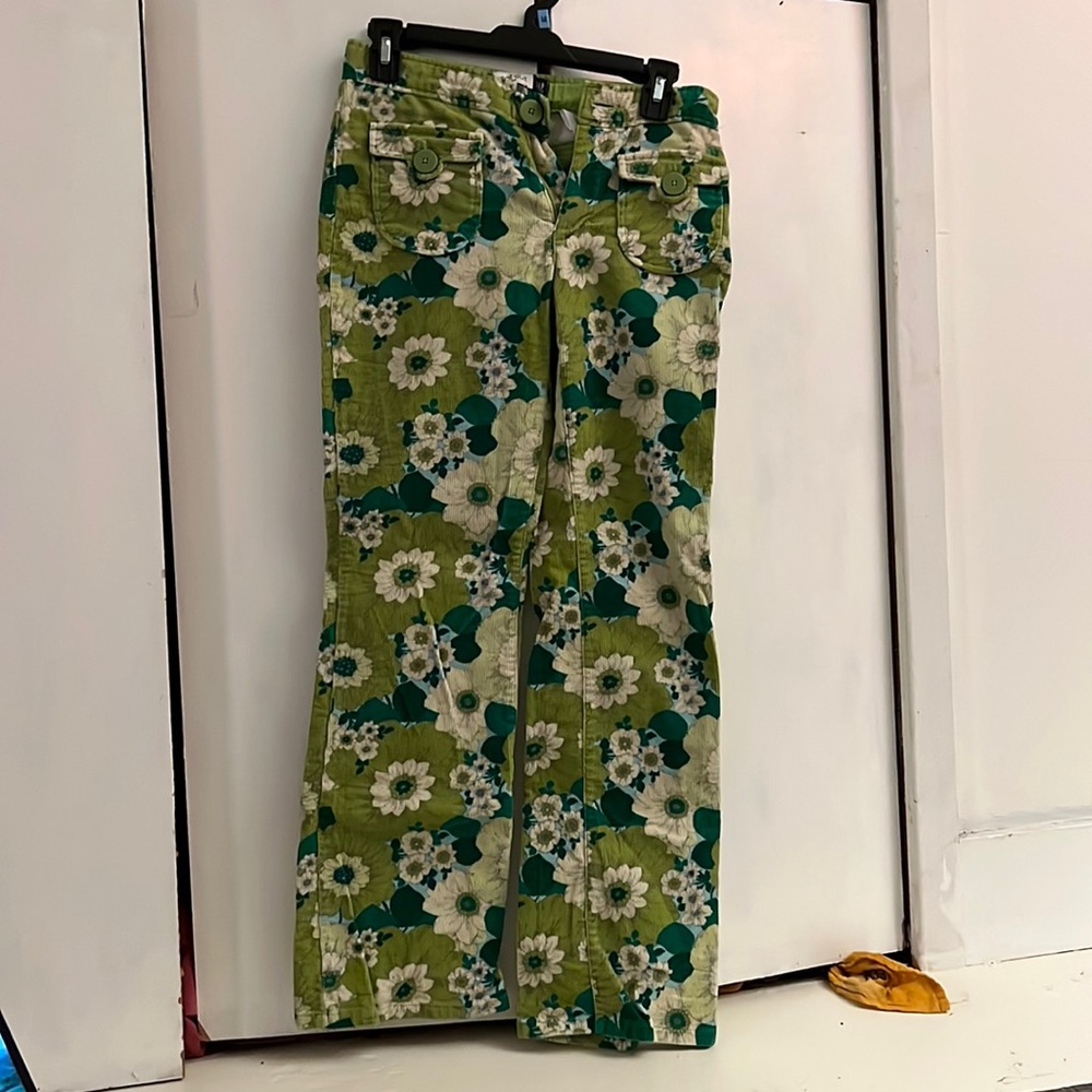 Corduroy flowered pants